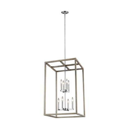 Generation Lighting Moffet Street Large Eight Light Hall / Foyer Washed Pine