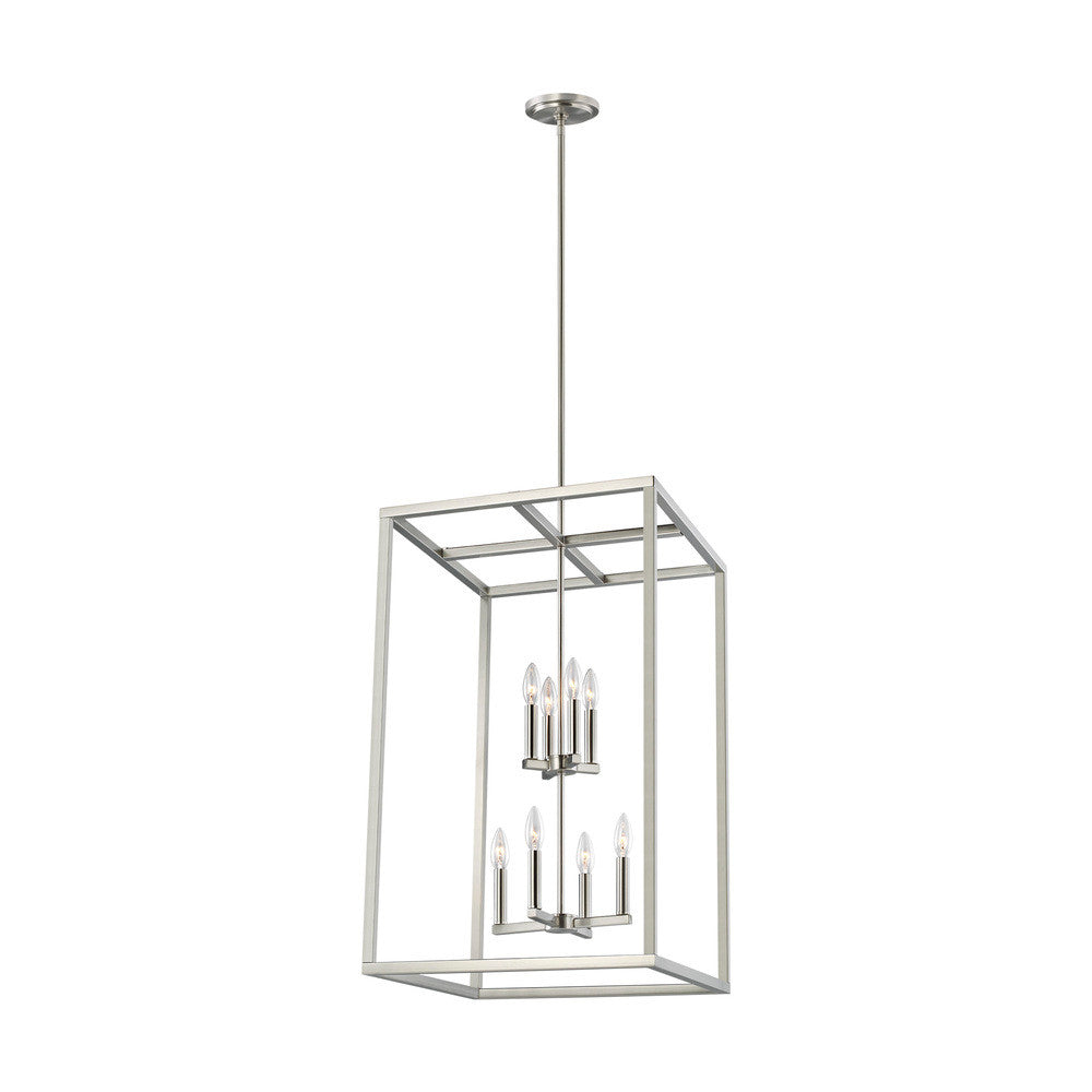 Generation Lighting Moffet Street Large Eight Light Hall / Foyer Brushed Nickel