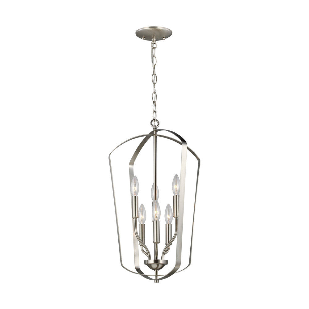 Generation Lighting Romee Medium Six Light Hall / Foyer Brushed Nickel
