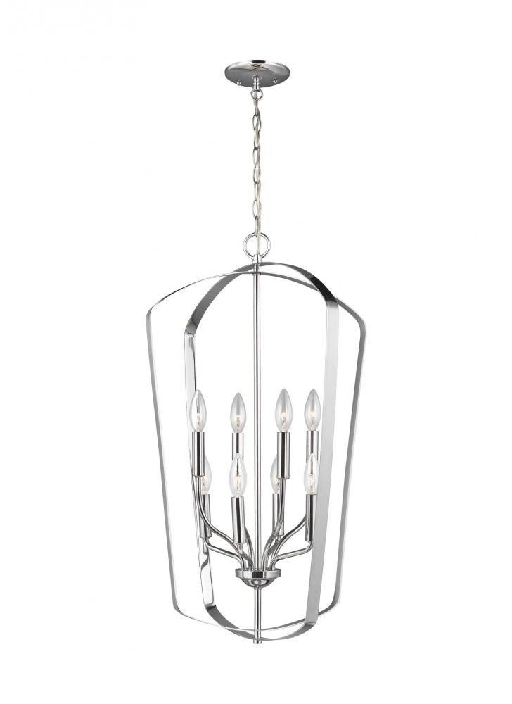 Generation Lighting Romee Large Eight Light Hall / Foyer Chrome