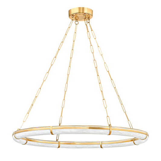 Hudson Valley Sennett 42" Chandelier Aged Brass