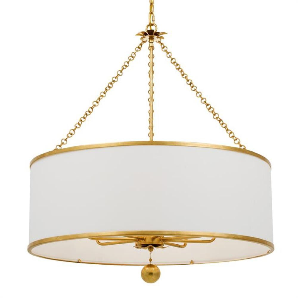 Crystorama Broche 8 Light Chandelier Antique Gold