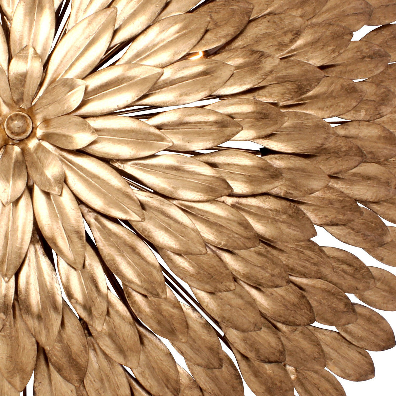 Broche Semi Flush Mount - Antique Gold 11"H