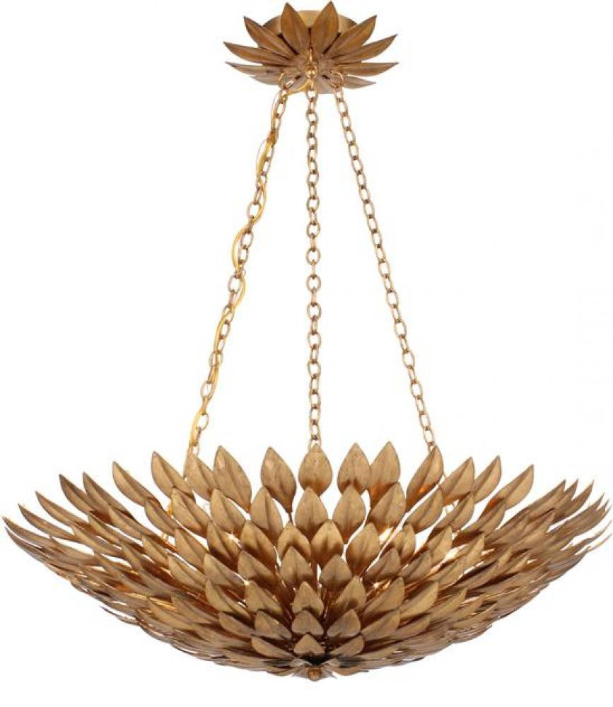 Crystorama Broche 6 Light Chandelier Antique Gold