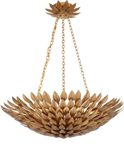 Crystorama Broche 6 Light Chandelier Antique Gold