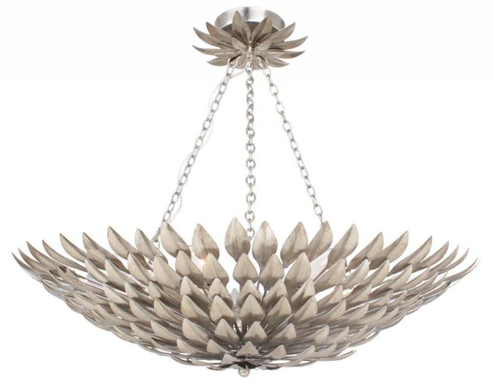 Broche Semi Flush Mount - Antique Silver 11"H, Crystorama, (517-SA_CEILING 2GQ3V)