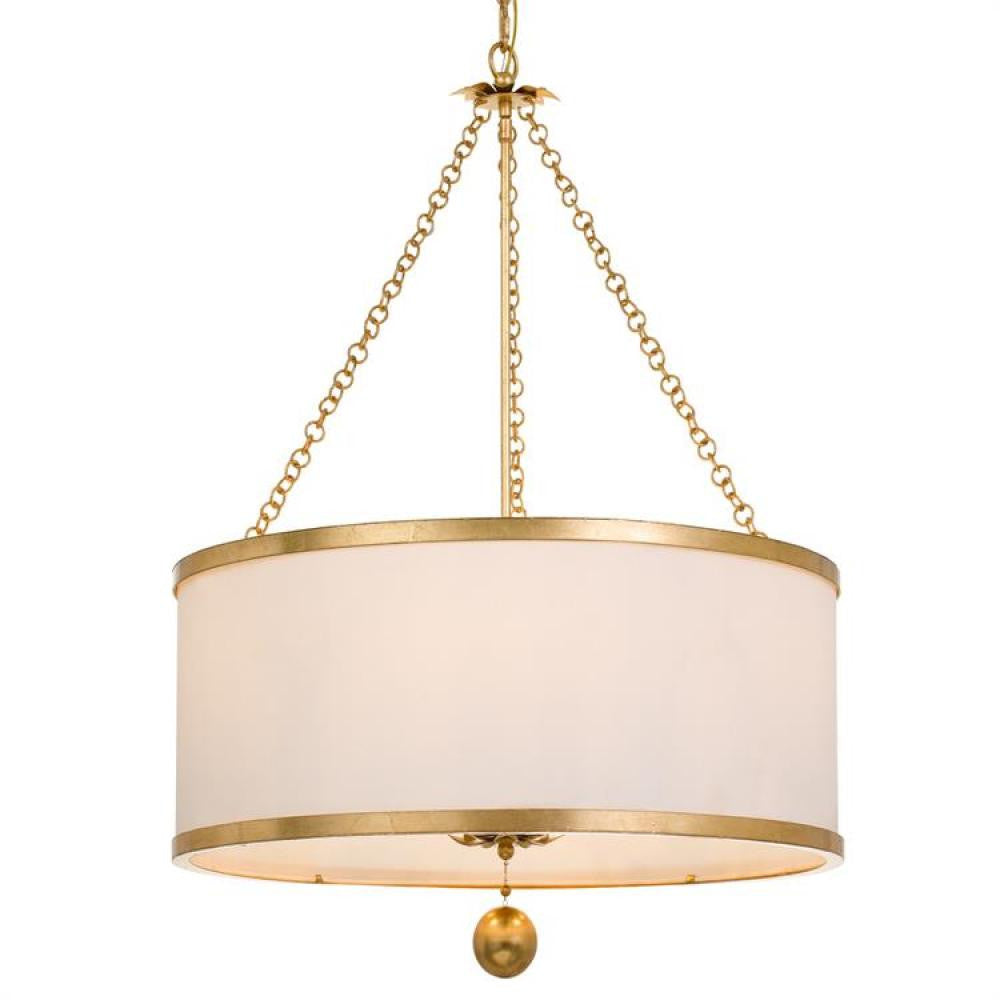 Crystorama Broche 6 Light Chandelier Antique Gold