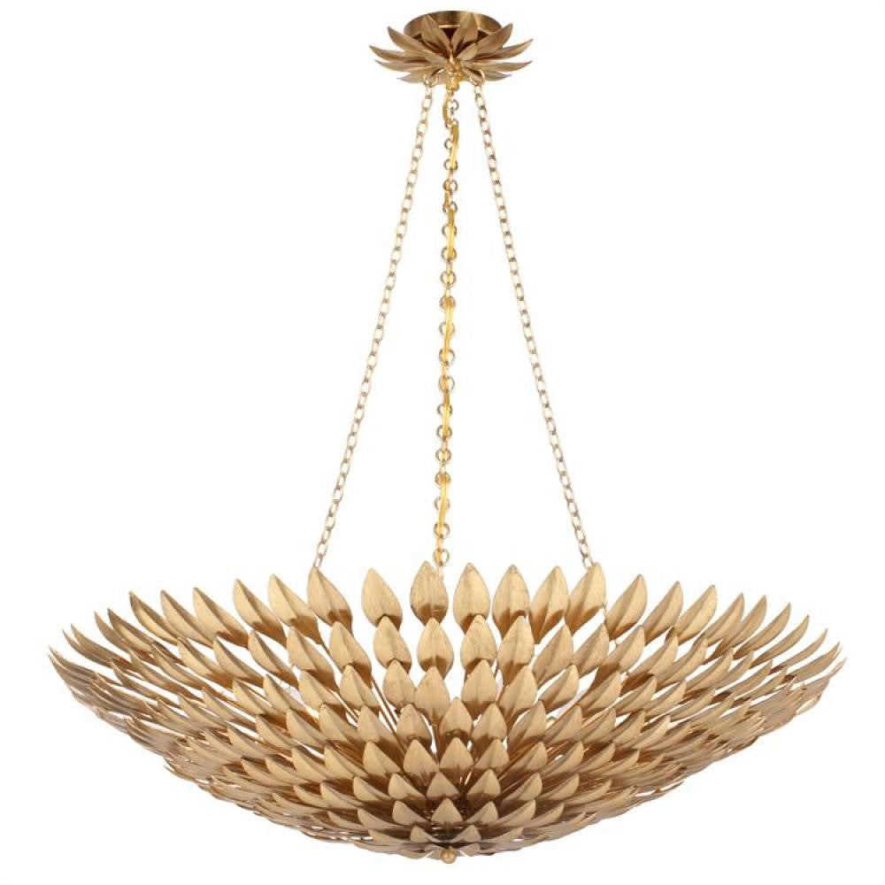 Crystorama Broche 8 Light Chandelier Antique Gold