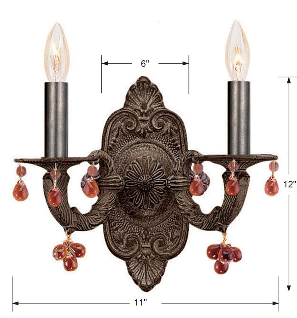 Crystorama Paris Market 2 Light Wall Sconce Venetian Bronze