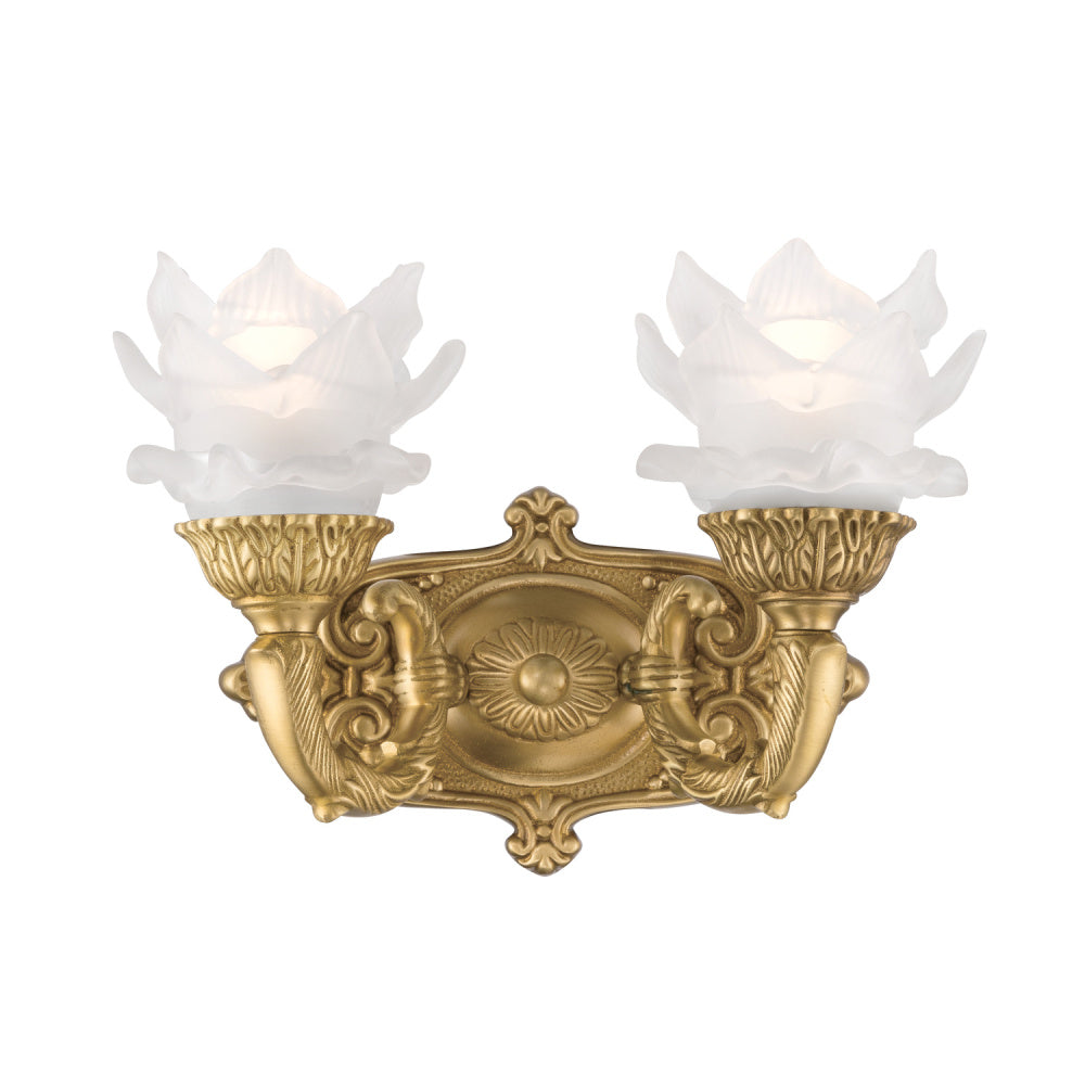 Crystorama Mayfield 2-Light Wall Sconce Aged Brass