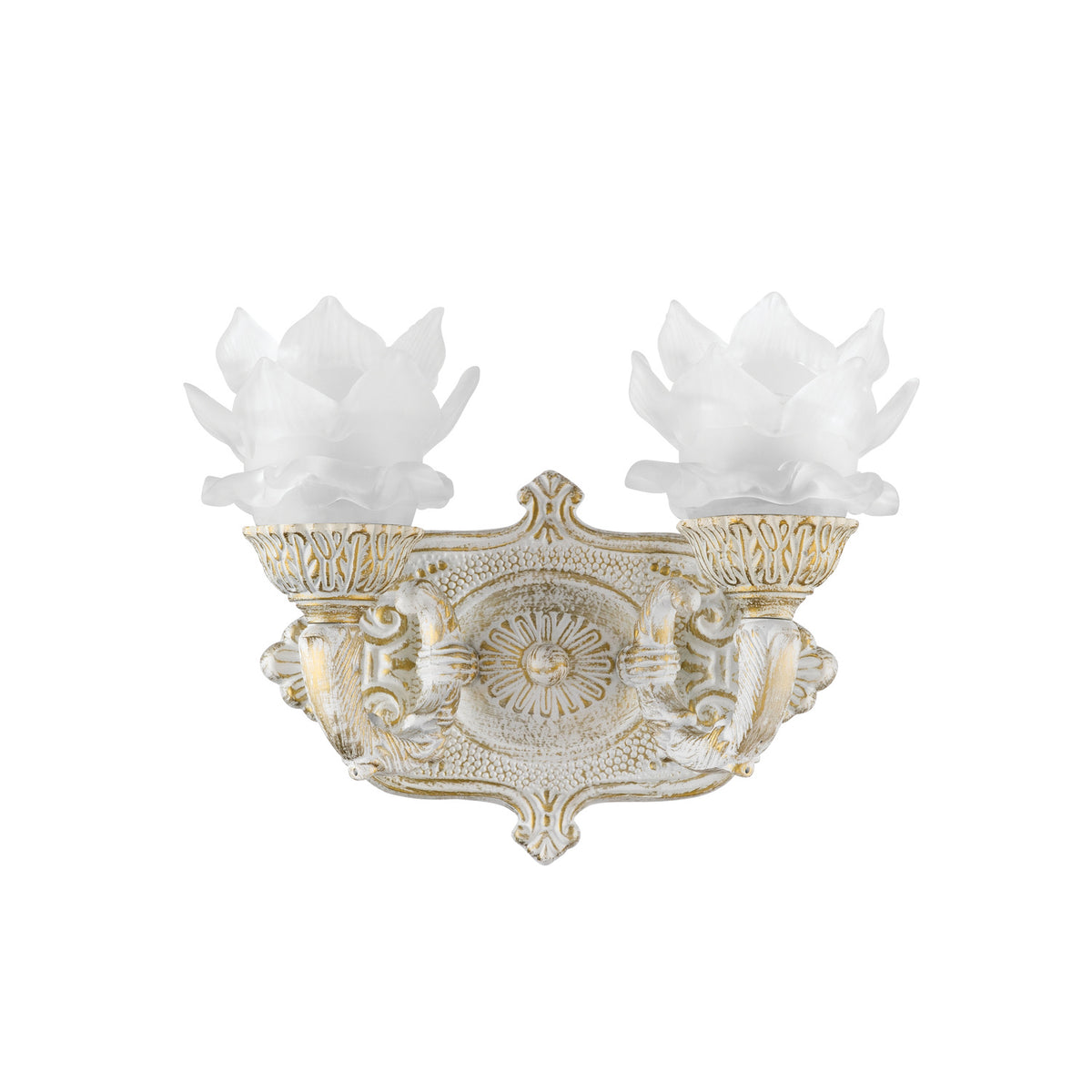 Crystorama Mayfield 2-Light Wall Sconce Antique White - detail