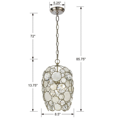 Crystorama Palla Mini Pendant Antique Silver