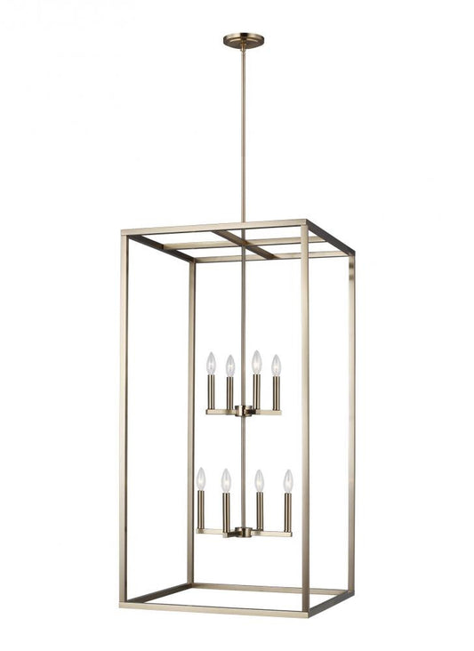 Generation Lighting Moffet Street Extra Large Eight Light Hall / Foy Satin Brass