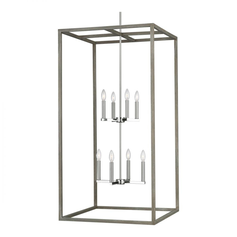Generation Lighting Moffet Street Extra Large Eight Light Hall / Foy Washed Pine