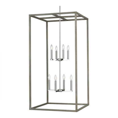 Generation Lighting Moffet Street Extra Large Eight Light Hall / Foy Washed Pine