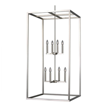 Generation Lighting Moffet Street Extra Large Eight Light Hall / Foy Brushed Nickel
