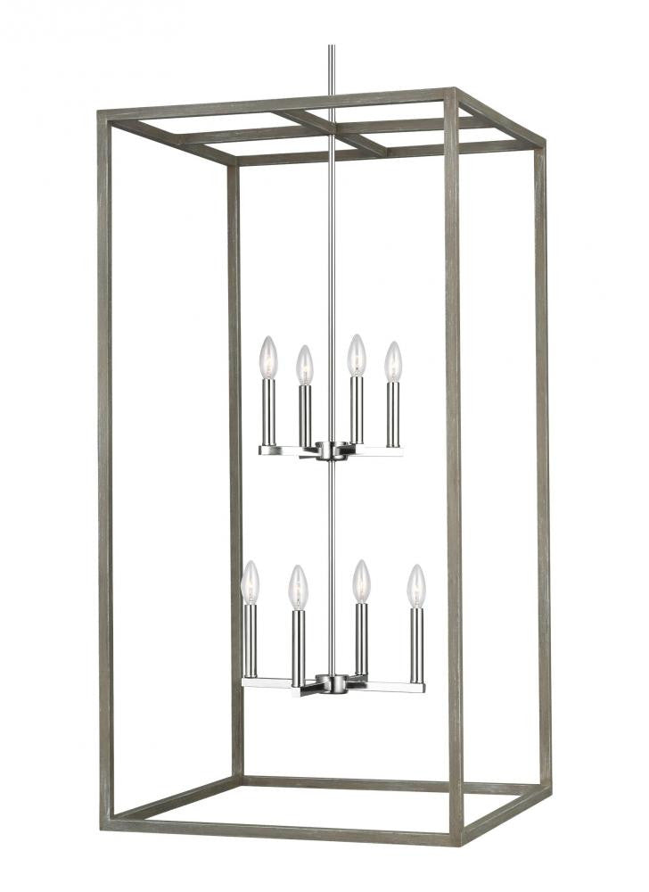 Generation Lighting Moffet Street Extra Large Eight Light Hall / Foy Washed Pine