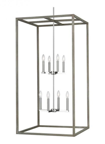 Generation Lighting Moffet Street Extra Large Eight Light Hall / Foy Washed Pine