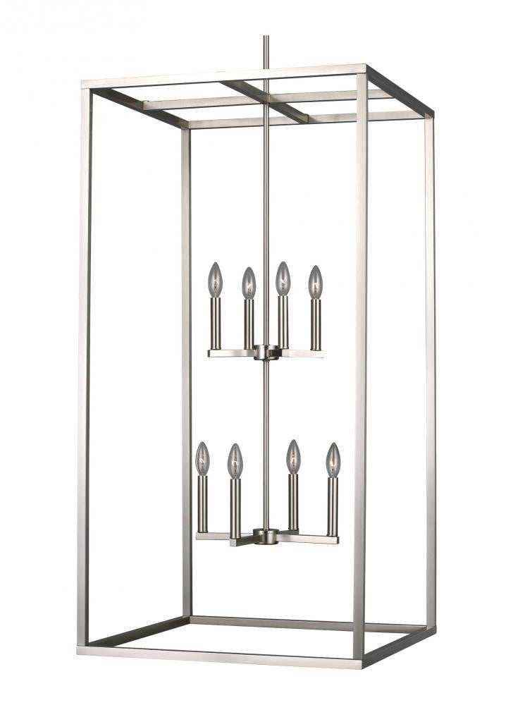 Generation Lighting Moffet Street Extra Large Eight Light Hall / Foy Brushed Nickel