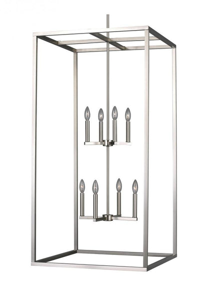 Generation Lighting Moffet Street Extra Large Eight Light Hall / Foy Brushed Nickel