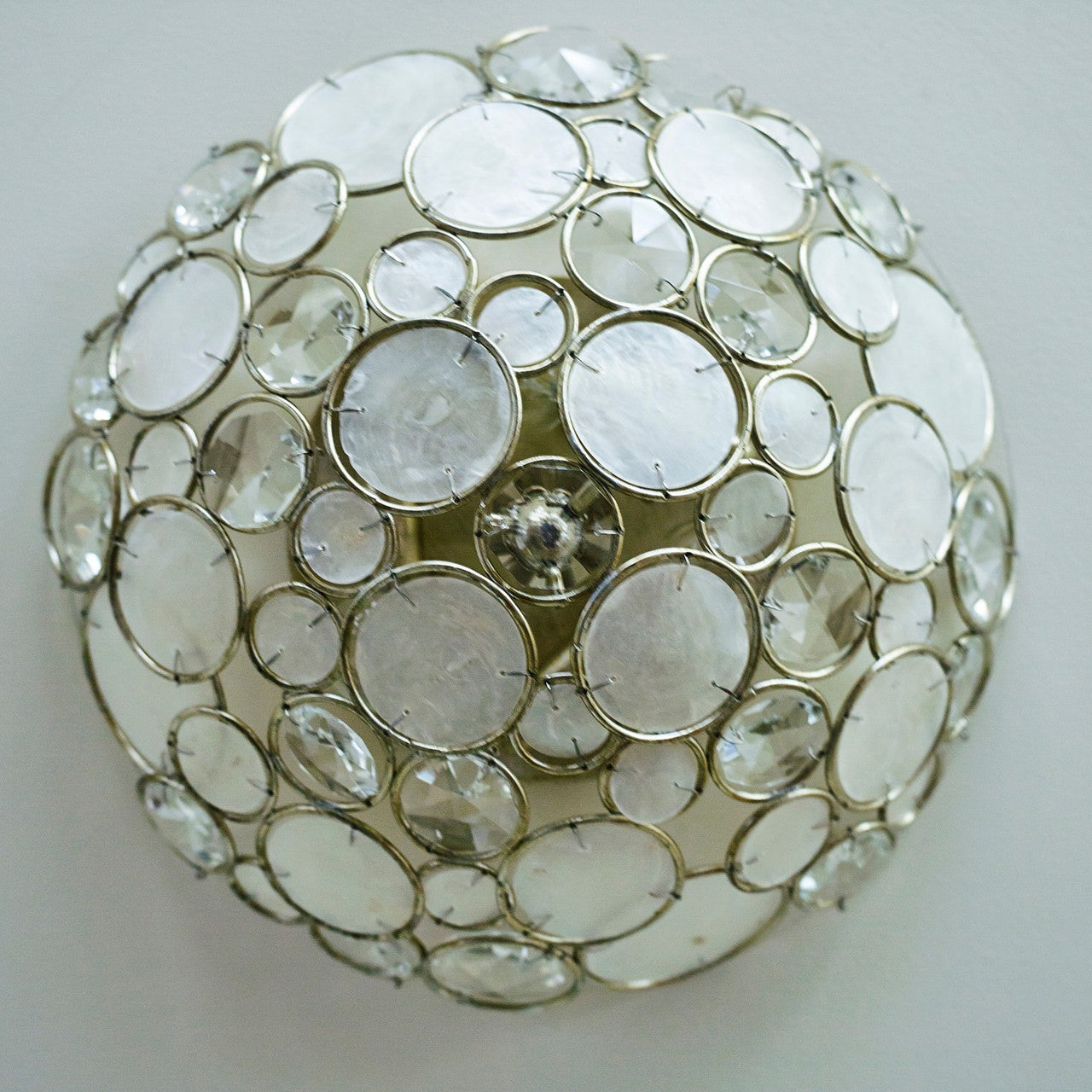 Crystorama Palla Flush Mount Antique Silver