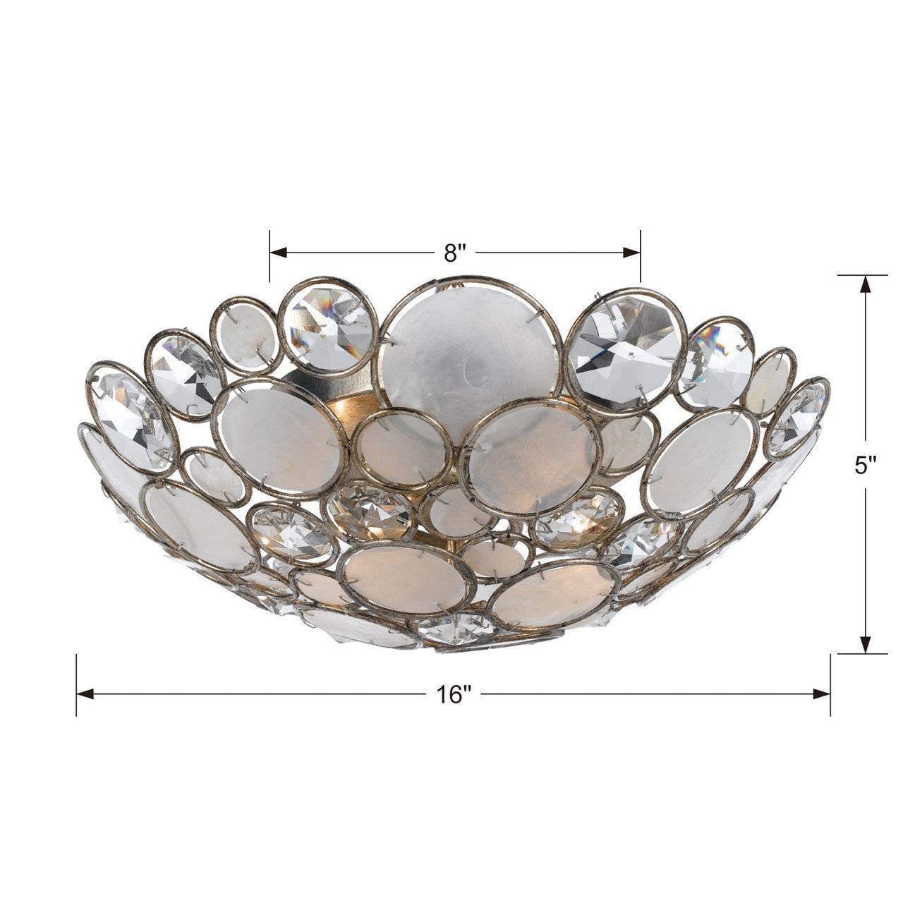 Crystorama Palla Flush Mount Antique Silver