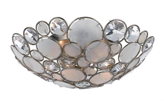 Crystorama Palla Flush Mount Antique Silver