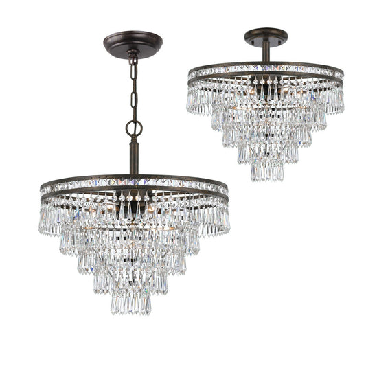 Crystorama Mercer Semi Flush Mount English Bronze