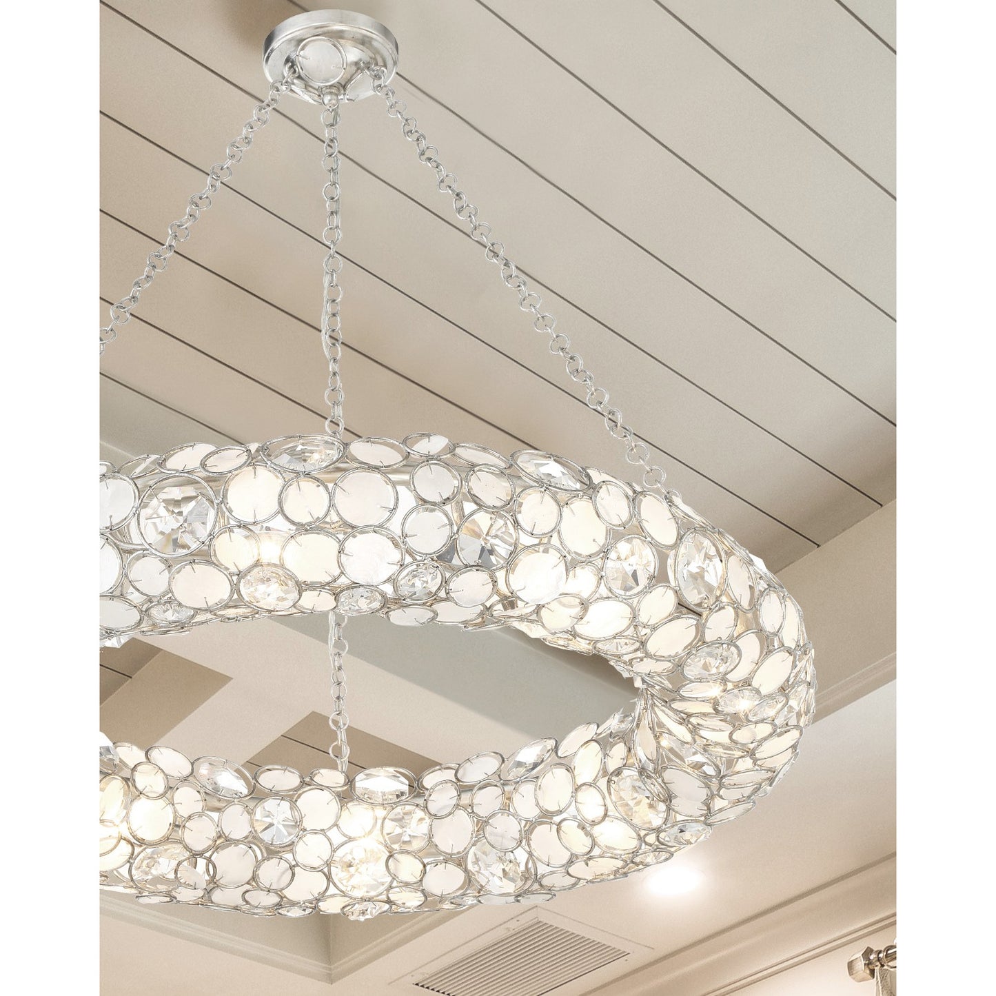 Palla 8 Light Antique Silver Chandelier