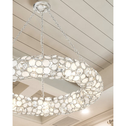 Palla 8 Light Antique Silver Chandelier