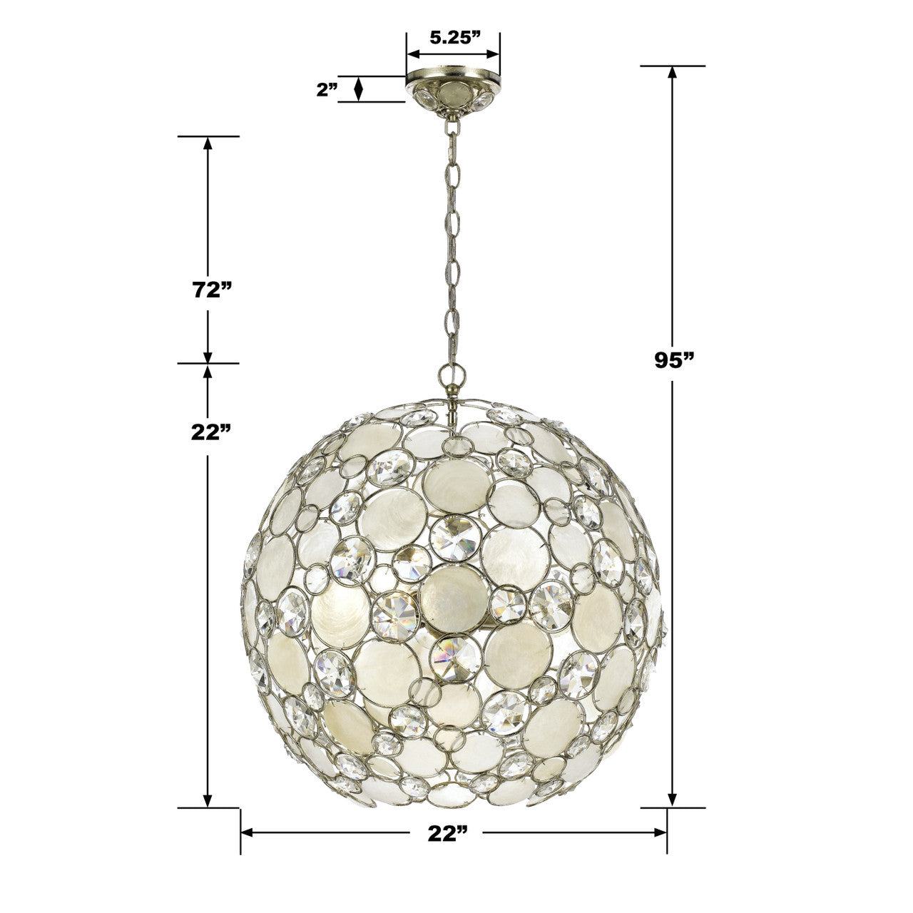 Crystorama Palla 6 Lights Chandelier