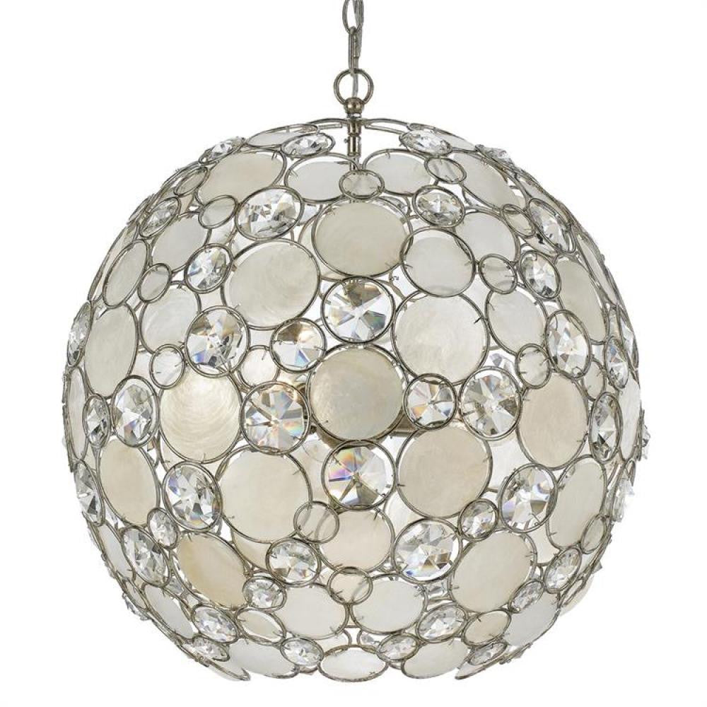 Crystorama Palla 6 Lights Chandelier Antique Silver