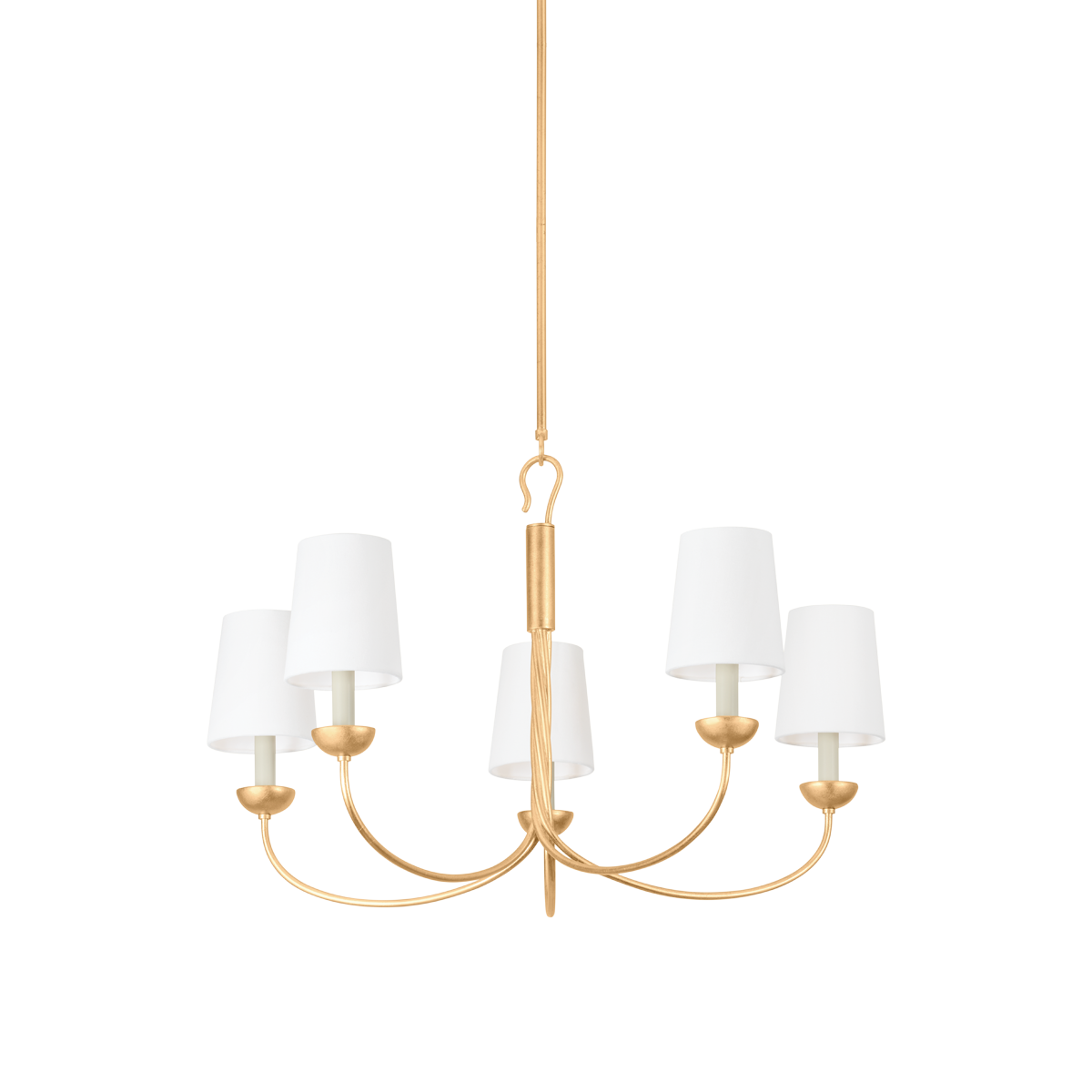 Hudson Valley Montpelier 5-Light Chandelier Vintage Gold Leaf