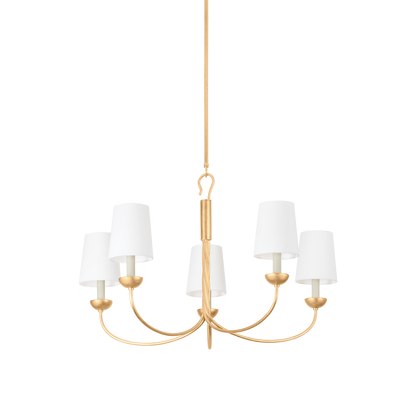 Hudson Valley Montpelier 5-Light Chandelier Vintage Gold Leaf