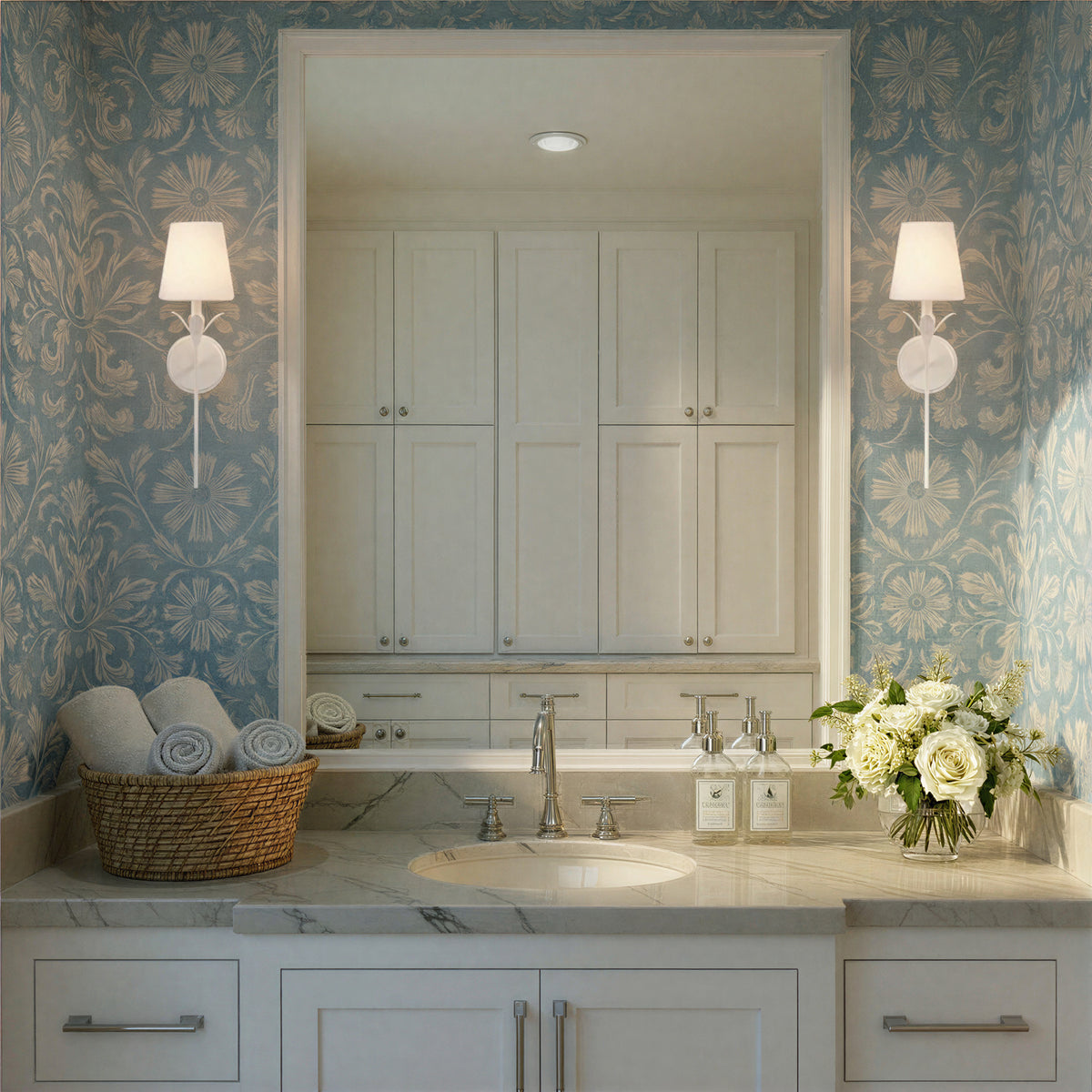 Crystorama Broche 6" 1-Light Wall Sconce Matte White - lifestyle
