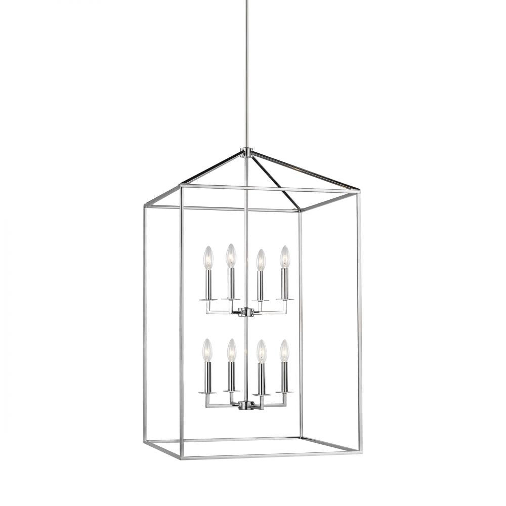Generation Lighting Perryton Extra Large Eight Light Hall / Foyer Chrome