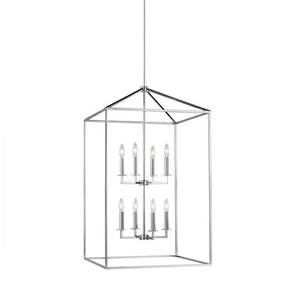 Generation Lighting Perryton Extra Large Eight Light Hall / Foyer Chrome