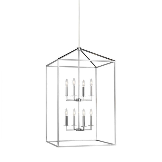 Generation Lighting Perryton Extra Large Eight Light Hall / Foyer Chrome