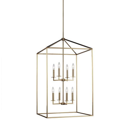 Generation Lighting Perryton Extra Large Eight Light Hall / Foyer Satin Brass