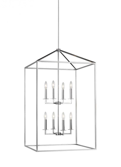 Generation Lighting Perryton Extra Large Eight Light Hall / Foyer Chrome
