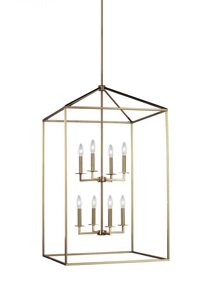 Generation Lighting Perryton Extra Large Eight Light Hall / Foyer Satin Brass