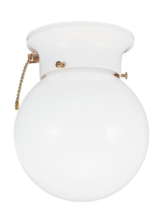 Generation Lighting Tomkin One Light Ceiling Flush Mount with On/Off White