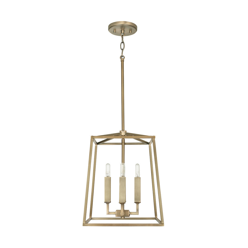 Thea 4-Light Foyer Pendant - Aged Brass