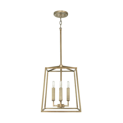Thea 4-Light Foyer Pendant - Aged Brass