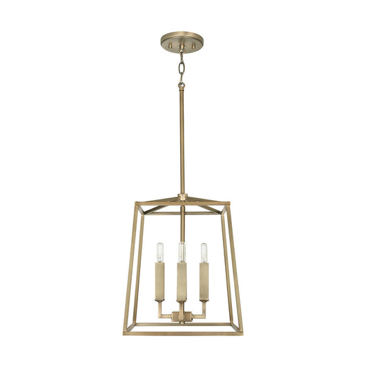 Thea 4-Light Foyer Pendant - Aged Brass