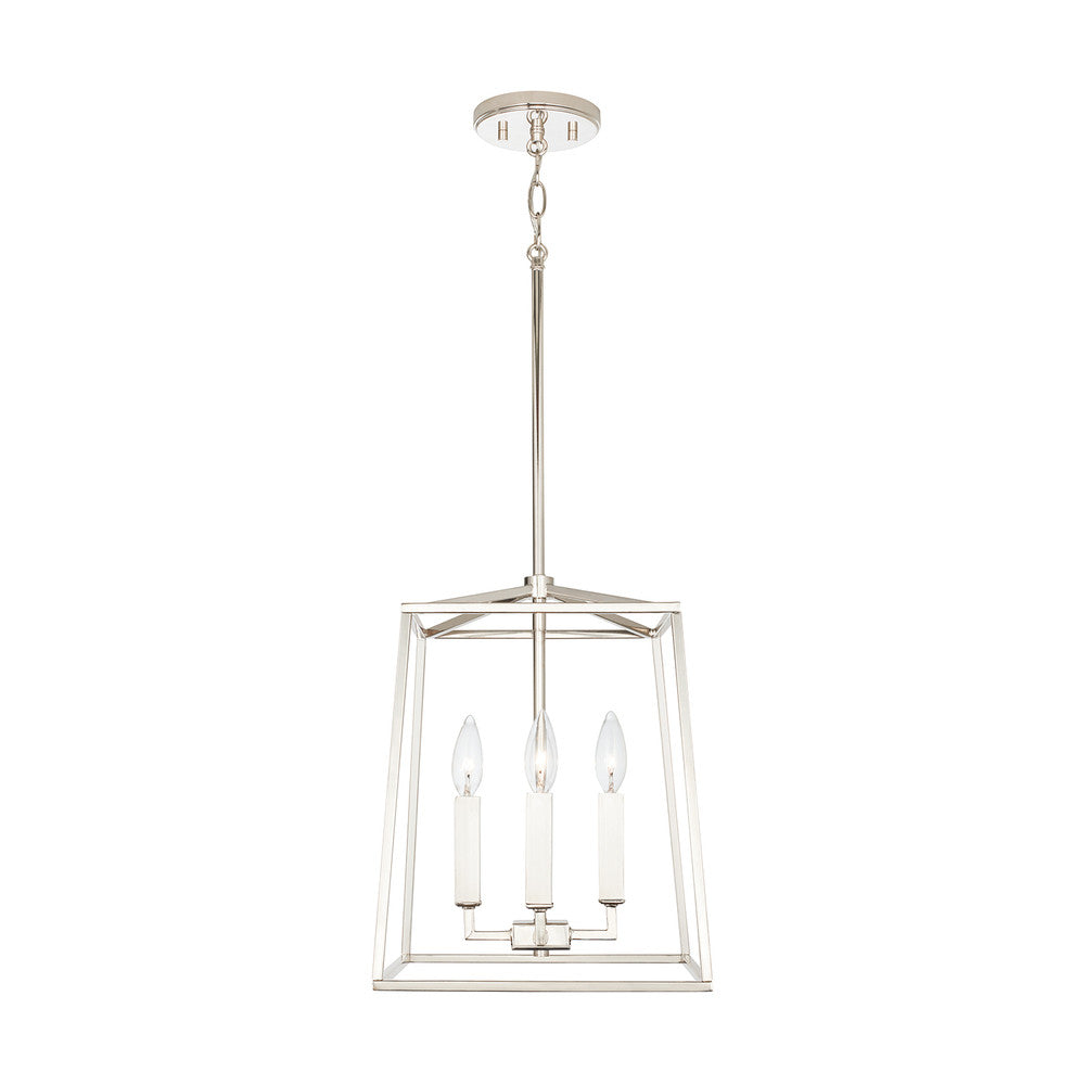 Thea 4-Light Foyer Pendant - Polished Nickel