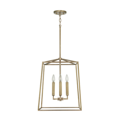 Thea 4-Light Foyer Pendant - Aged Brass