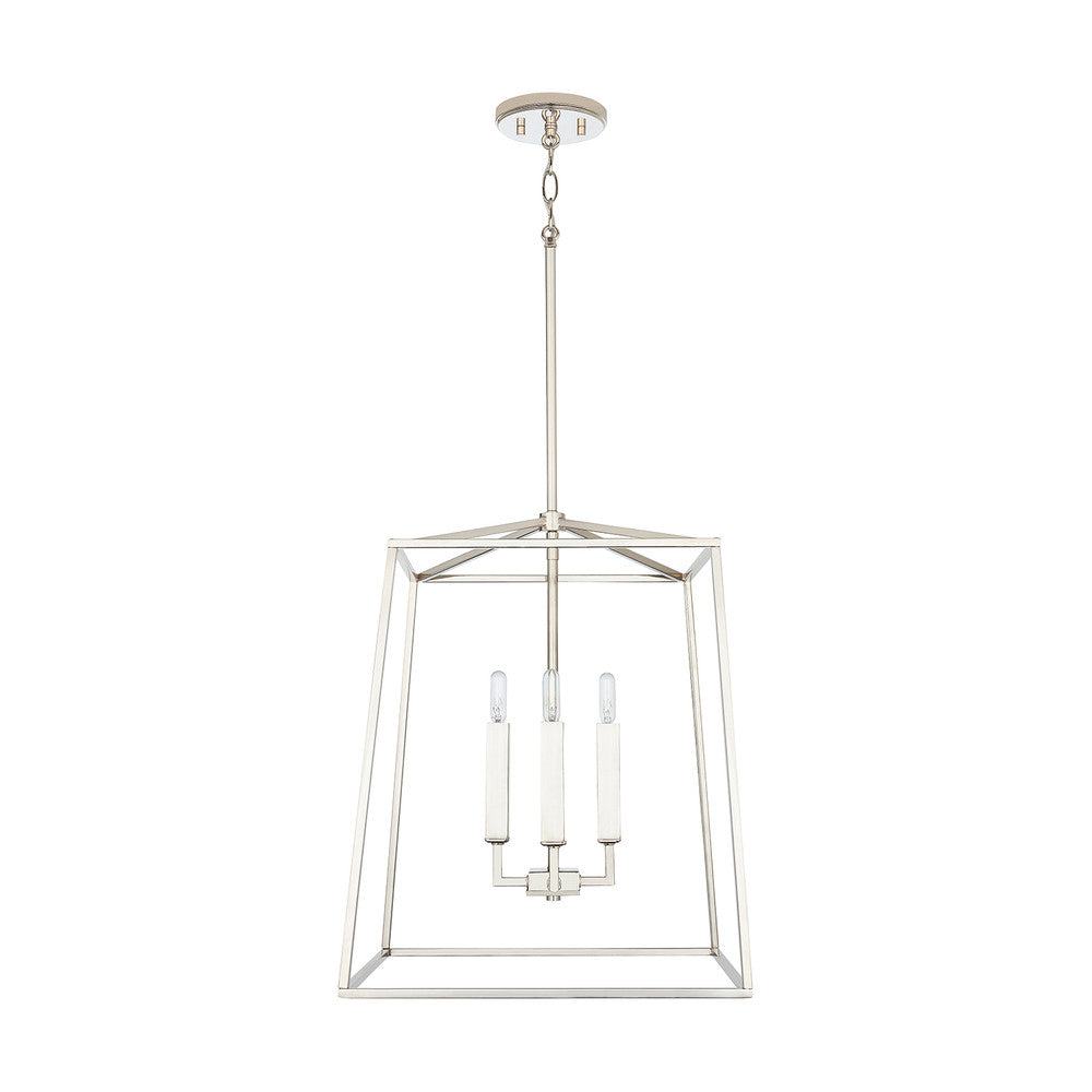 Thea 4-Light Foyer Pendant - Polished Nickel
