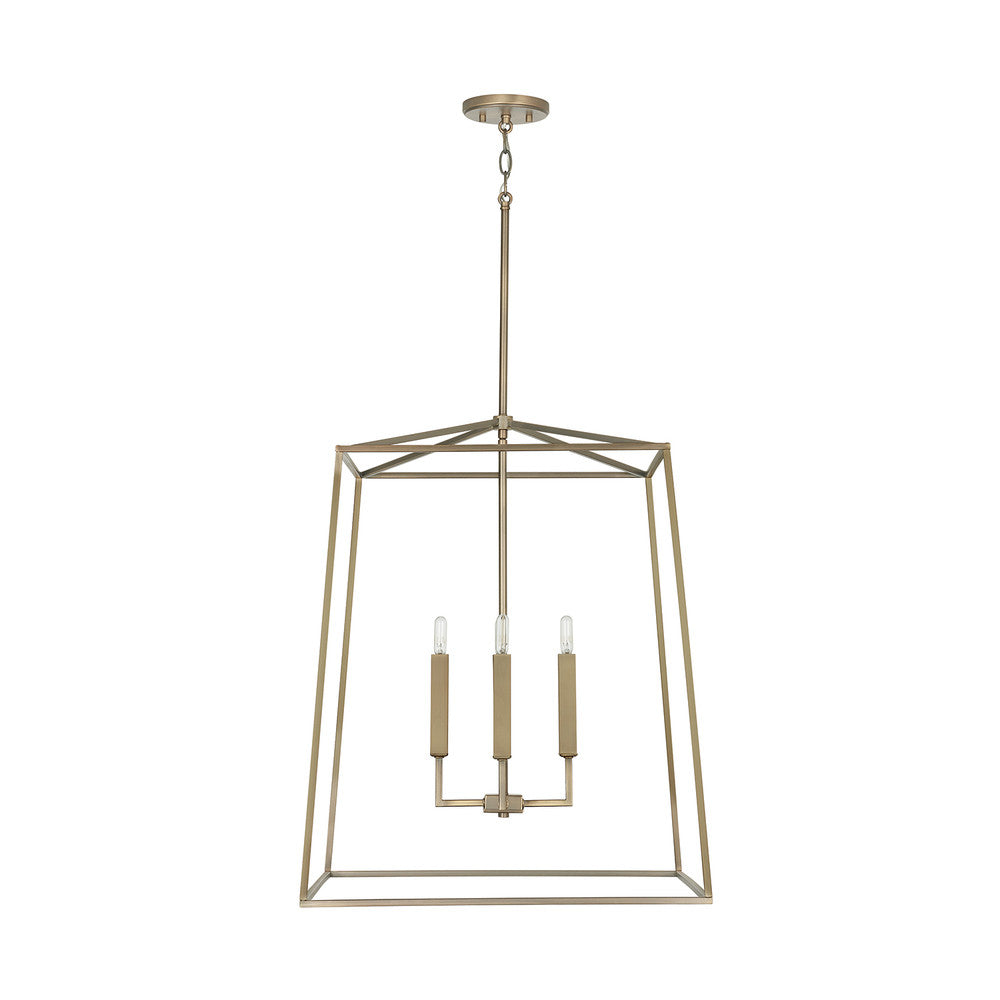 Thea 4-Light Foyer Pendant - Aged Brass