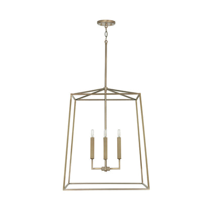 Thea 4-Light Foyer Pendant - Aged Brass